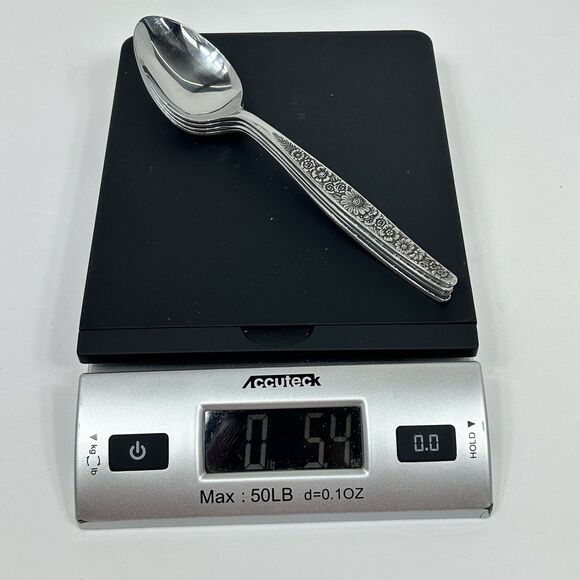 Vtg Interpur Jardiner Stainless Flatware 4 Oval Soup Spoons Daisy Tablespoon - Picture 7 of 9